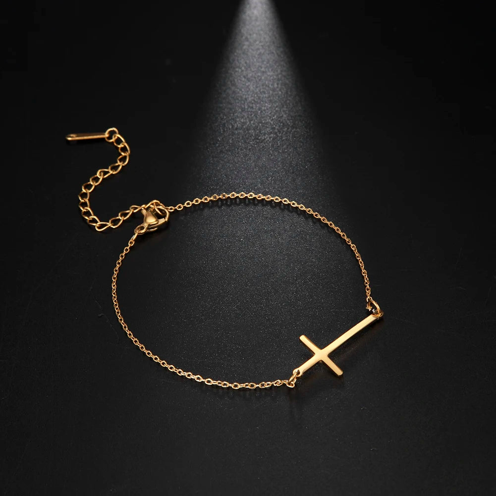 Gold Cross Bracelet