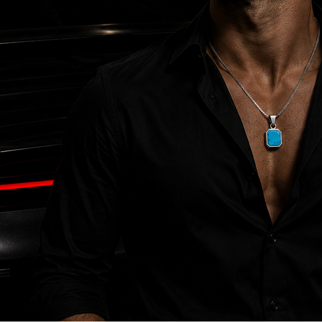 Silver Turquoise Stone Necklace